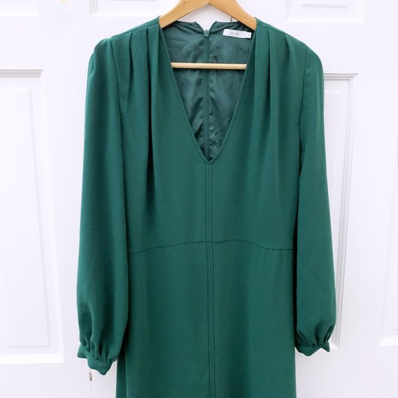 IRIS & INK Camille Pleated Crepe Midi Dress - Picture 3 of 7